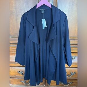 Joan Vass Navy Women's All- Season Knit Jacket